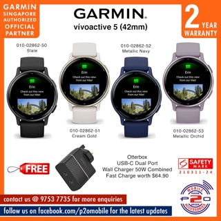 Garmin Vivoactive 5 Health and Fitness GPS Smartwatch, 1.2 in AMOLED  Display, Up to 11 Days of Battery, Metallic Navy Aluminum Bezel with Navy  Case