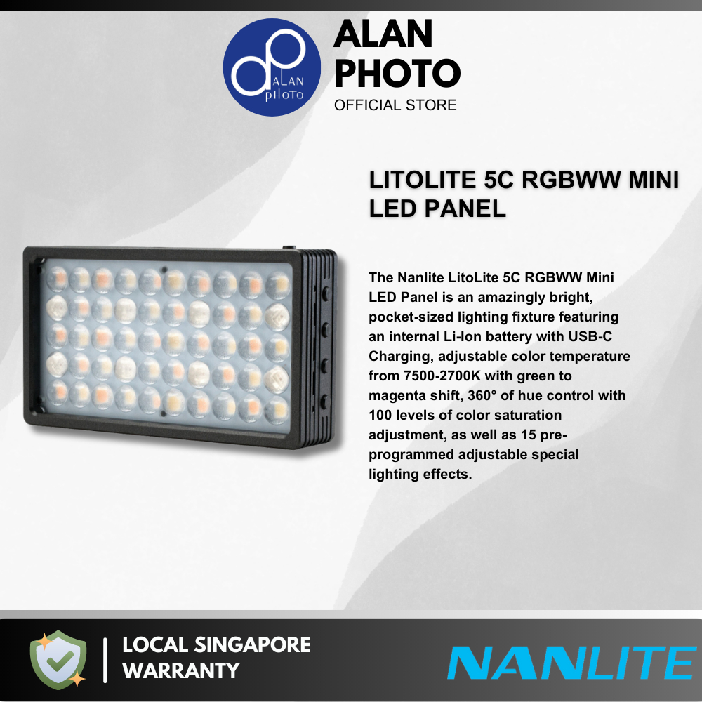 Nanlite LitoLite 5C RGBWW Mini LED Panel | Shopee Singapore