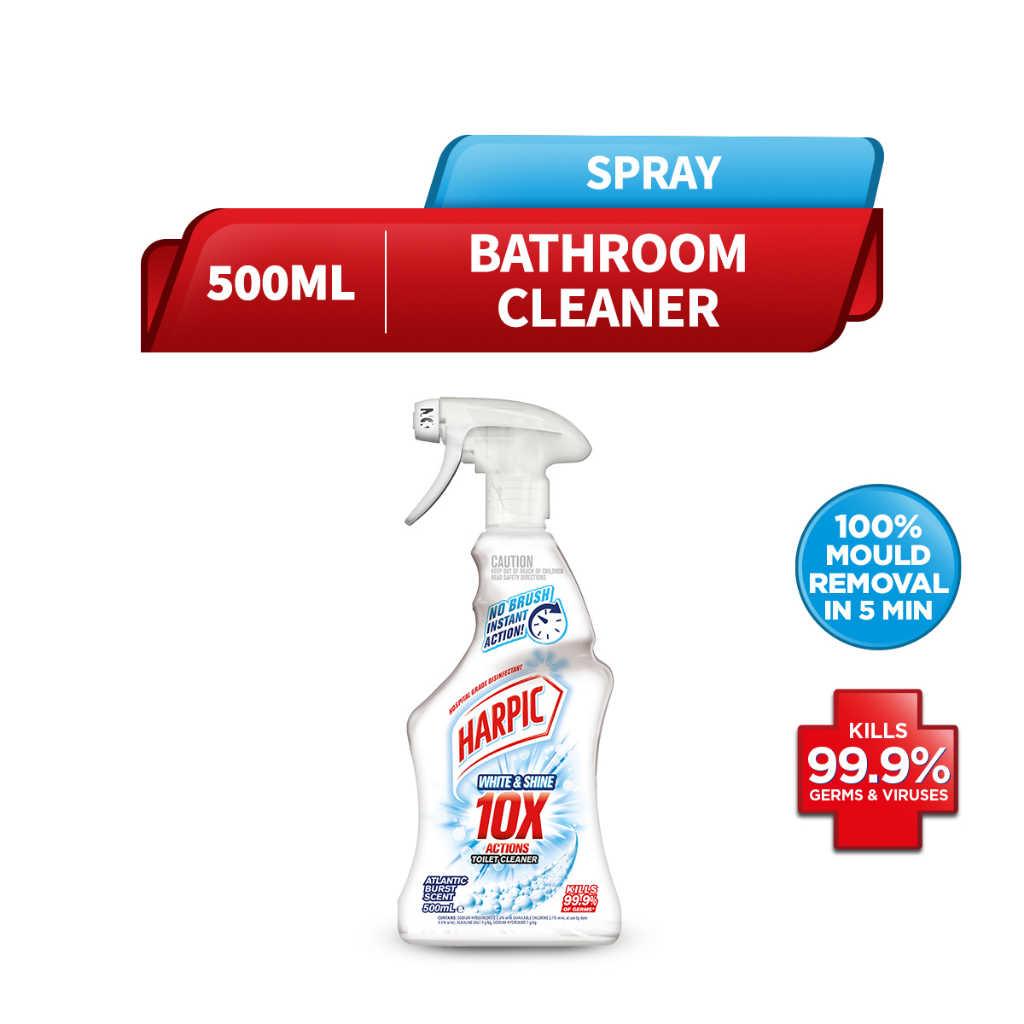 Harpic White & Shine Bleach Toilet Bathroom Cleaner Trigger Spray 500ml