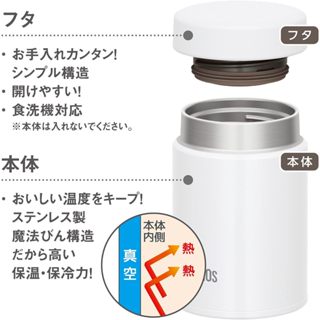 [Small capacity model] Thermos Vacuum Insulated Soup Jar 200ml Black  JBZ-200 BK// Lid/ Hot