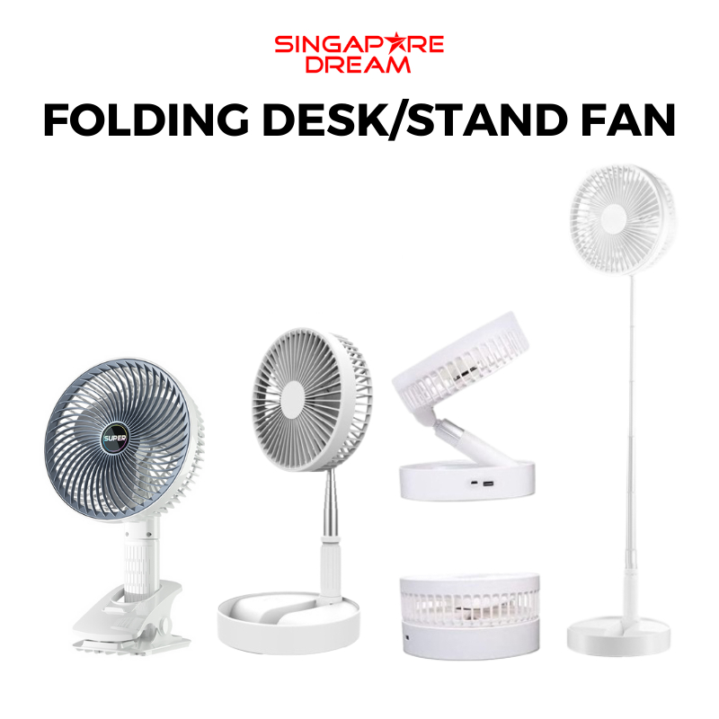 Portable Foldable Fan for Travel - 7200mAh Rechargeable Battery Folding  Standing Table Fan with 4 Speeds - 7.8'' Super Quiet Collapsible Pedestal  Fan