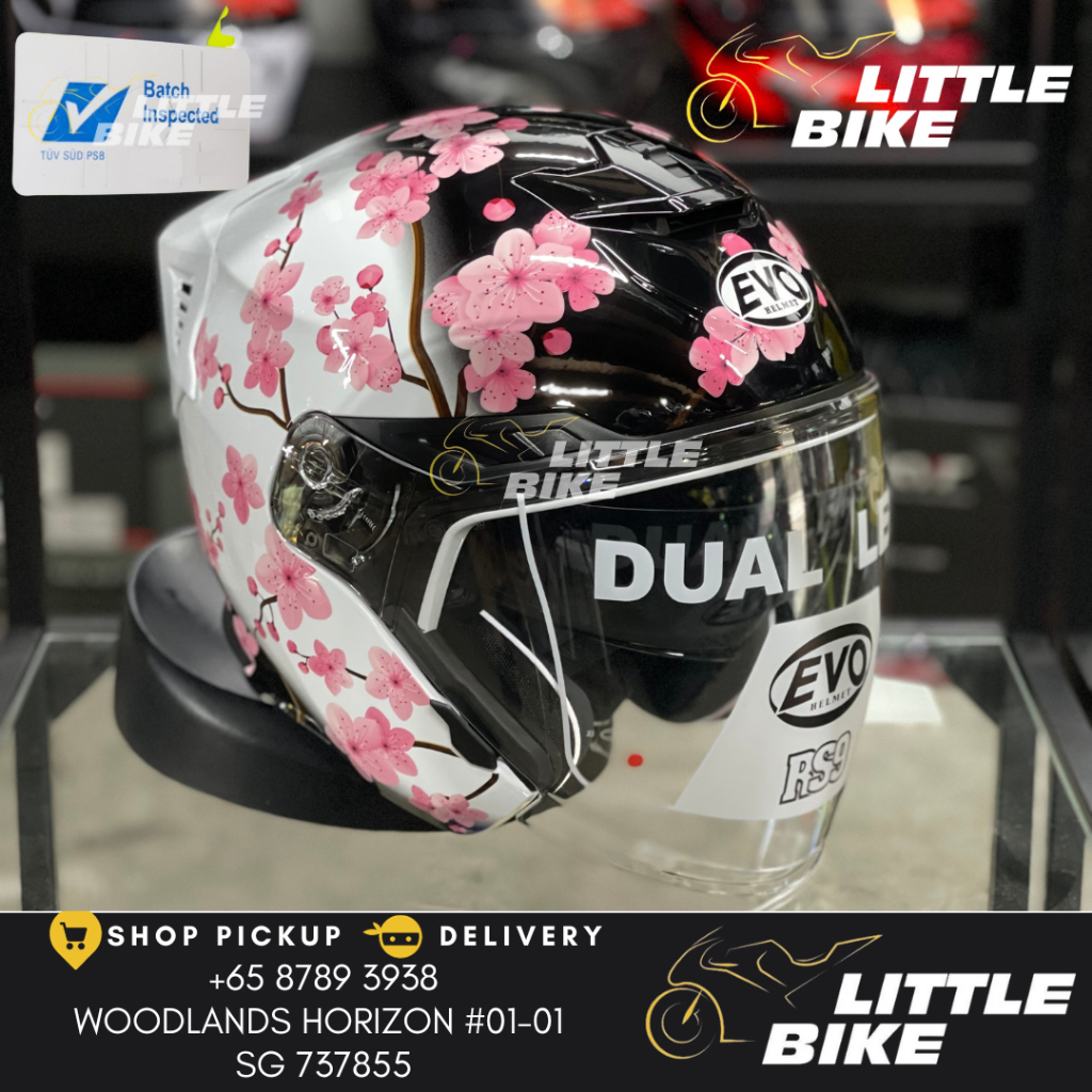 SG SELLER - PSB Approved Evo Rs9 Sakura open face motorcycle