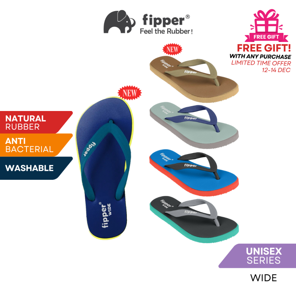 Fipper Natural Rubber Slipper Wide Series | Shopee Singapore