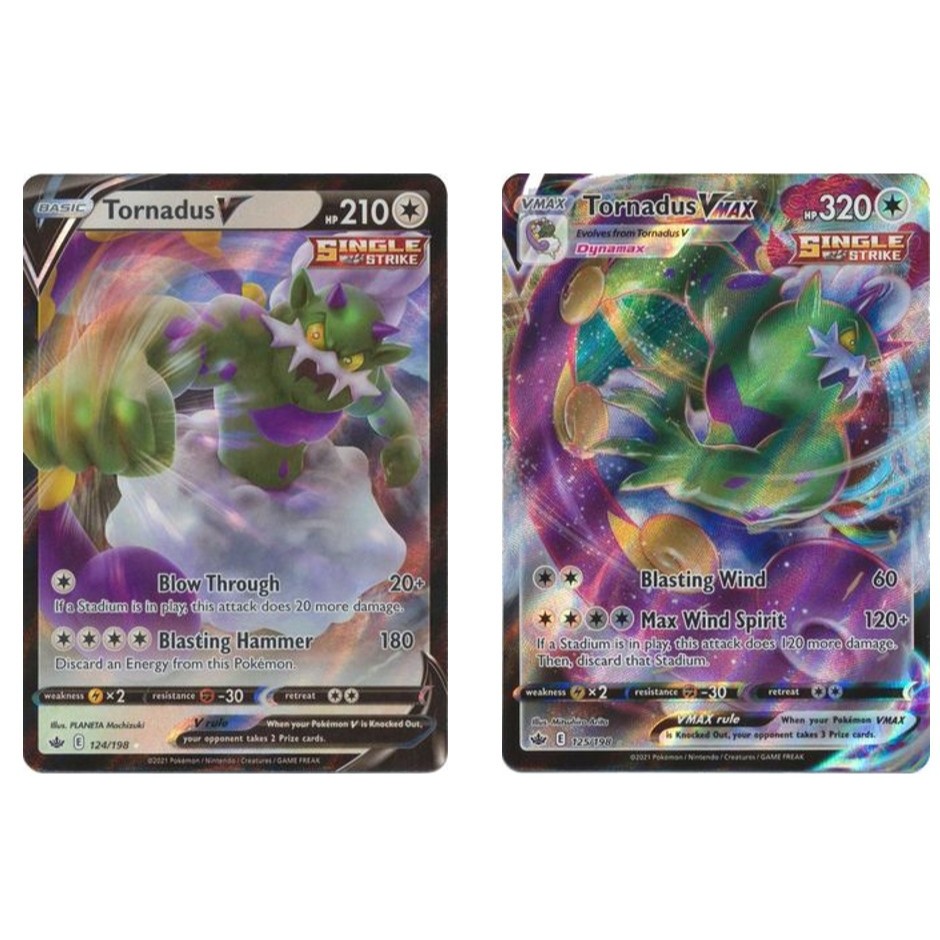 English Pokemon Card Tornadus V - 124/198 /Tornadus VMAX - 125/198 - Ultra  Rare Sword & Shield: Chilling Reign | Shopee Singapore