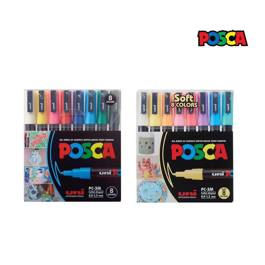 uni POSCA Water Based Marker PC-3M 8 colours set | Shopee Singapore