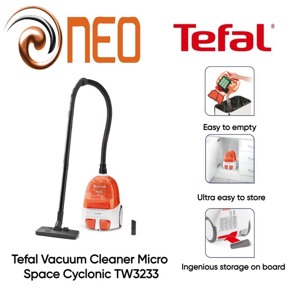 Tefal (TW3233) Vacuum Cleaner Micro Space Cyclonic Bagless Vacuum