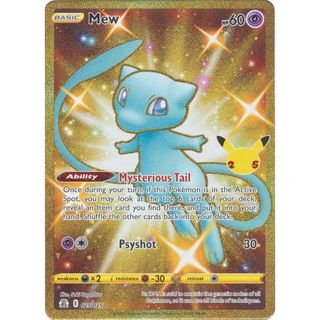 Mew 025/025 Gold Pokemon Celebrations 25th Anniversary