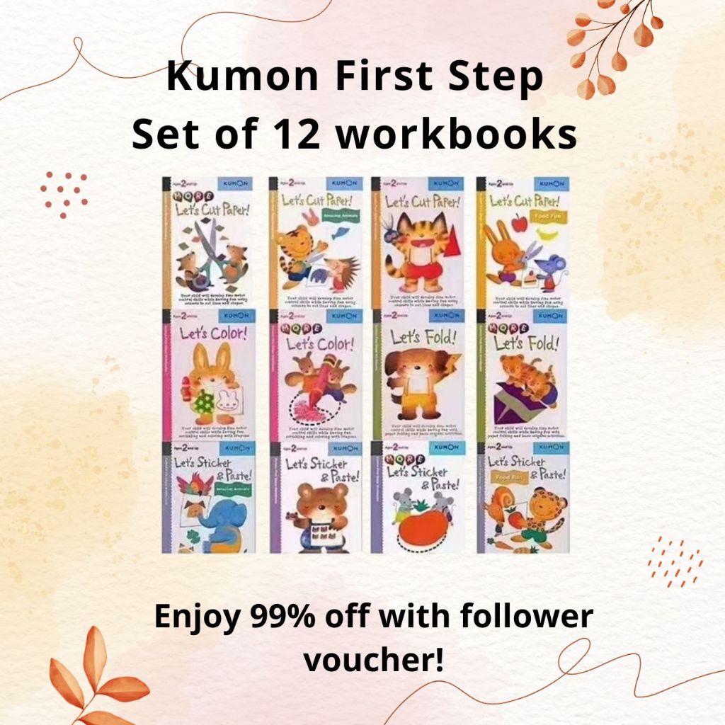 [SG Stock] Kumon First Step Activity Book Workbooks Set (12 Books