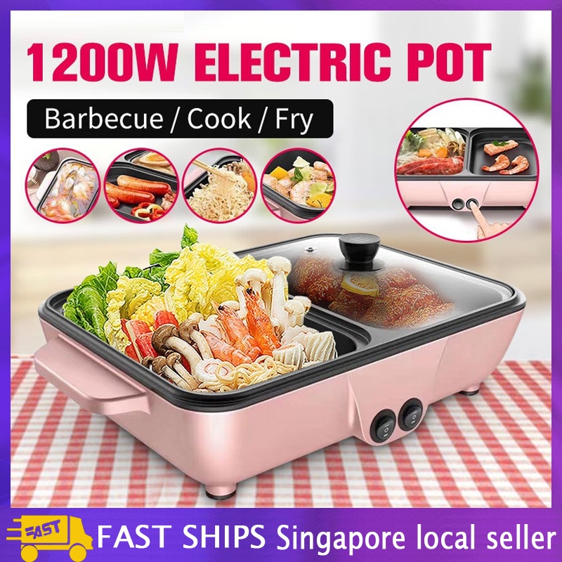 Electric grill hotsell with hot pot