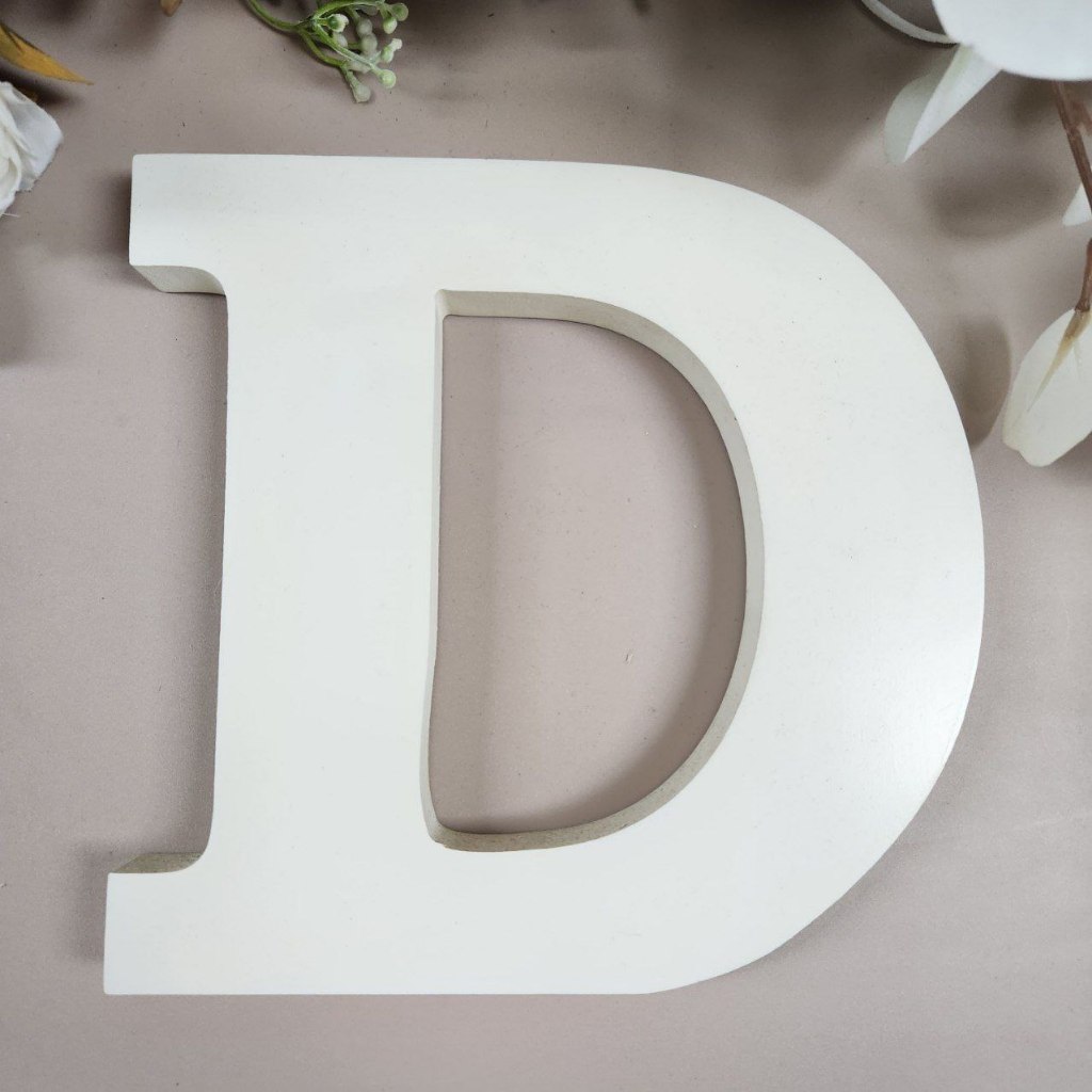 D - Wooden Lettering Alphabet Letters Standing White | Shopee Singapore
