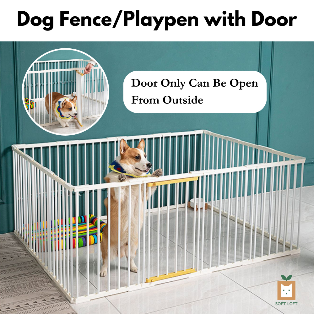 Dog Fence Pets Playpen DIY Gate Fence Indoor Safety Gate Pets Cage Dog ...