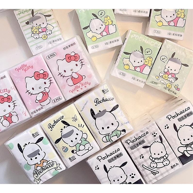 (SG Stock) Sanrio Printed Paper Tissues Handkerchief Portable Small ...