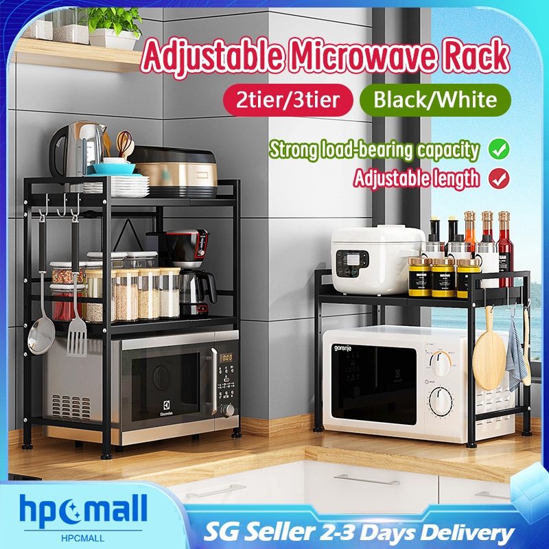 【Local Stock】Adjustable Kitchen Rack Microwave Rack Kitchen Storage ...
