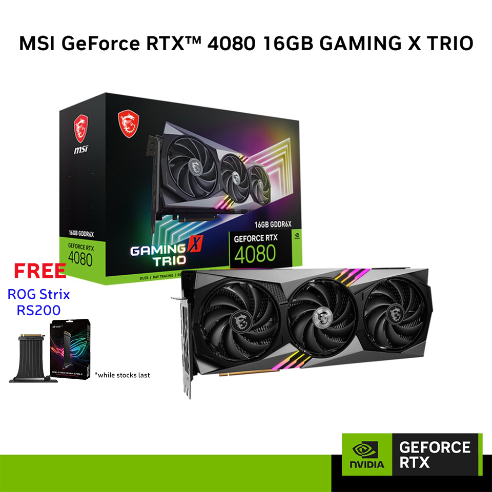 MSI NVIDIA GeForce RTX 4080 16GB GAMING X TRIO GDDR6X Graphics ...