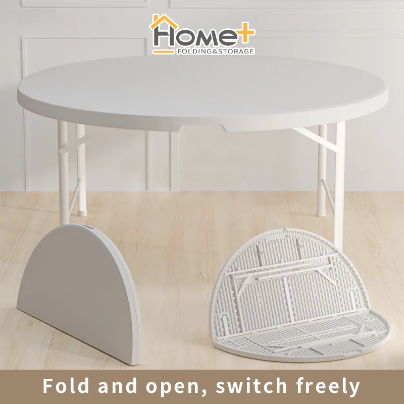 (HOME+) Outdoor Folding Foldable Table (ROUND) - 80CM / 122CM | Shopee ...