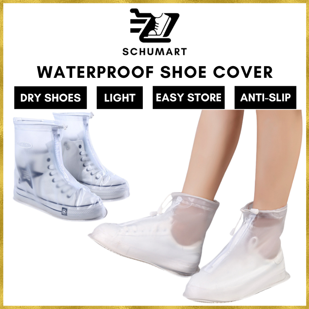 [SG STOCK] Waterproof Reusable Shoe Slip on Cover, Thick Material Rainproof Travel Pack