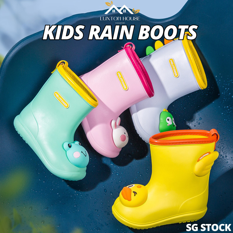 {SG} Children Rain Boots Kids Rain Shoes Rain Boots Dinosaur NonSlip Unisex Children Rubber