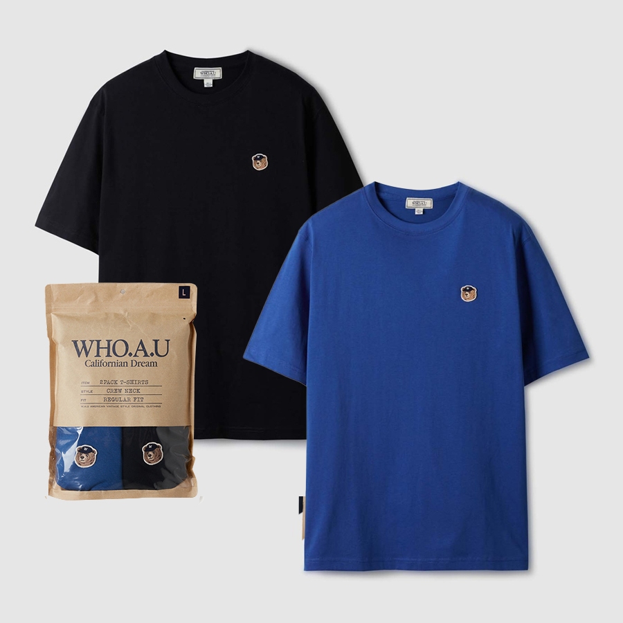 【WHO.A.U】Steve PK T WHO.A.U] Steve 2PACK Patch T-shirt | WHRAE2593U | Shopee
