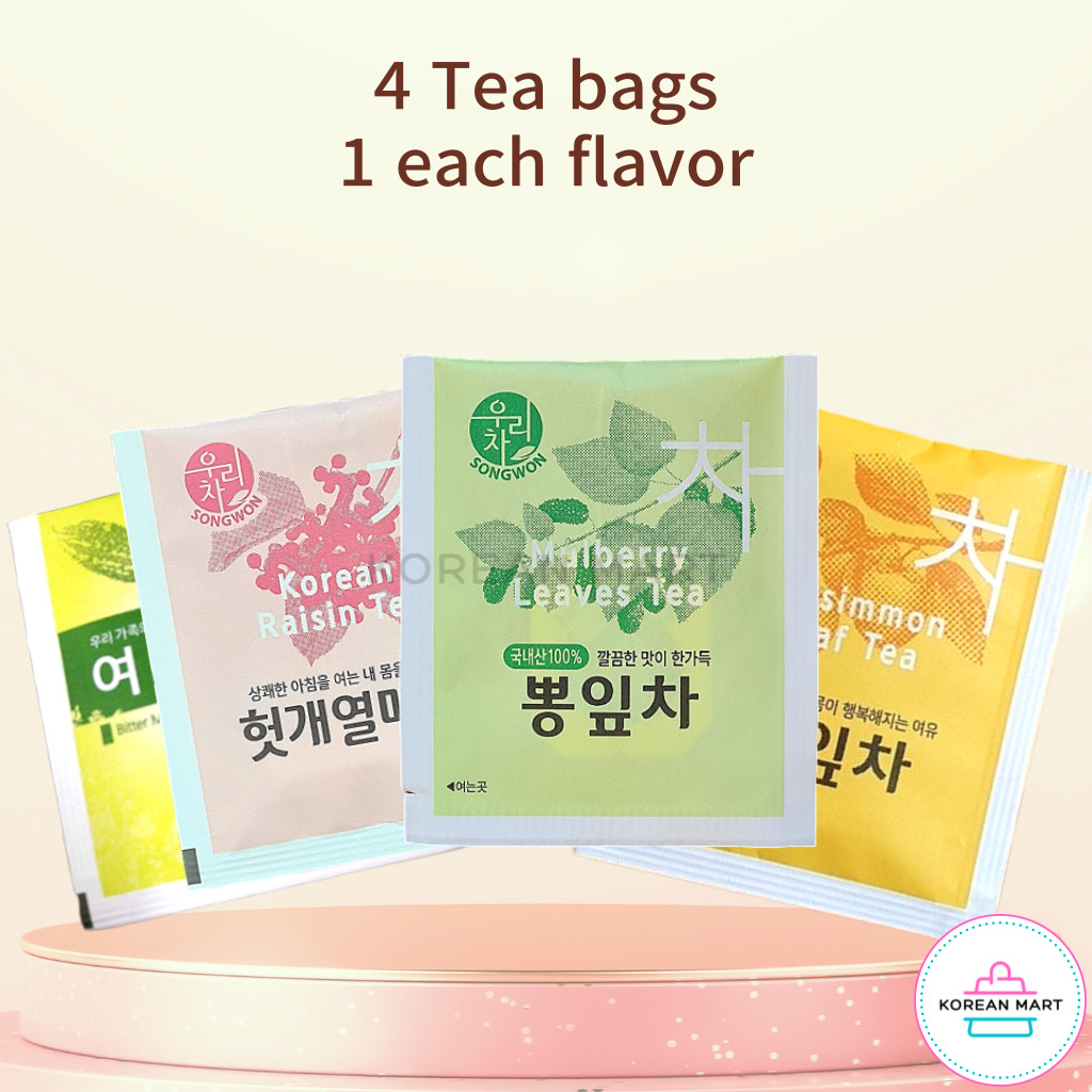 [SongWon] Korean Tea Random 4ea - Raisin Tea, Mulberry Leaves Tea ...
