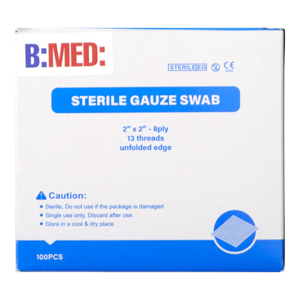 B:MED: Sterile Gauze Swab 2" X 2" (20x5s=100s) | Shopee Singapore