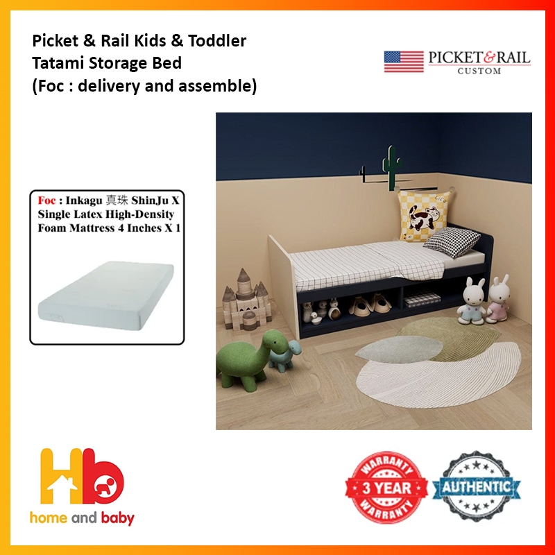 Picket & Rail Kids & Toddler Tatami Storage Bed (Foc delivery and
