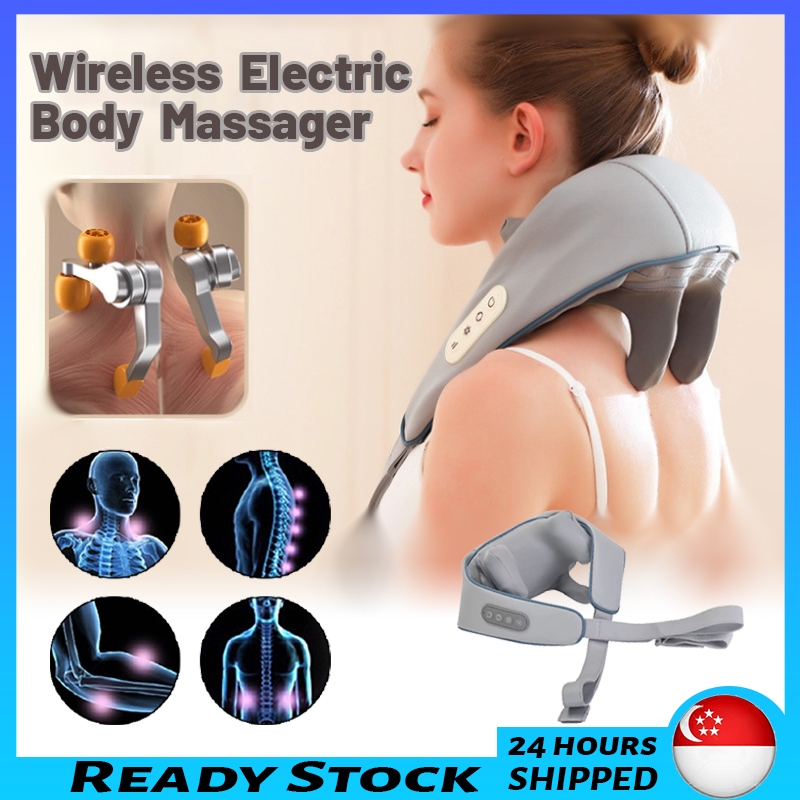 Neck and Shoulder Massager 5D Electric Wireless Heated Massage Shawl  Kneading Shiatsu Deep Muscle Tissue Relieve Cervical Pain - AliExpress