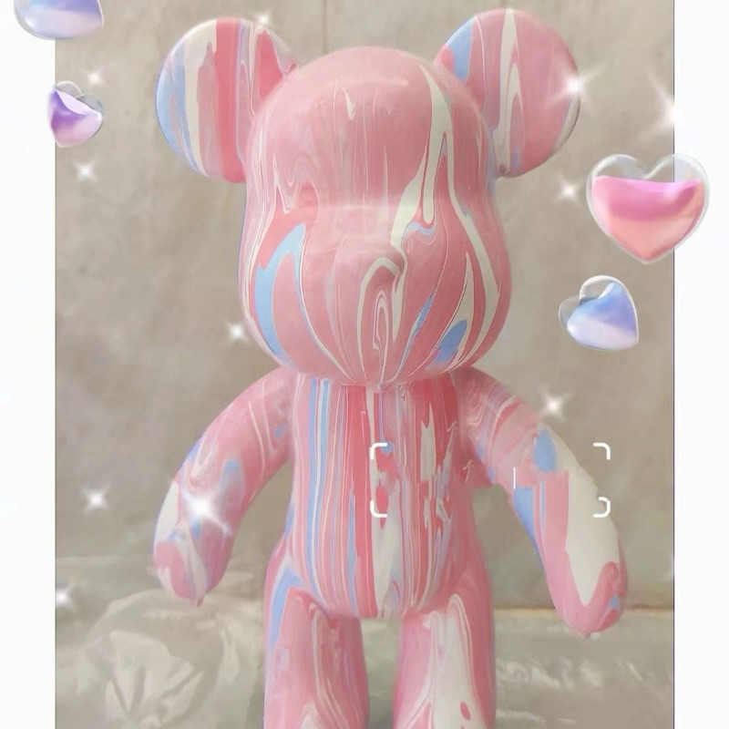Bearbrick DIY Colour Fluid Painting 23cm Bear model + Material Pack ...