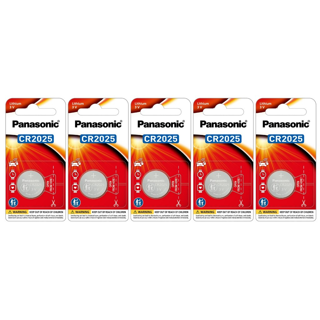 [5 Pieces] Panasonic CR2025 3V Lithium Coin Battery Shopee Singapore