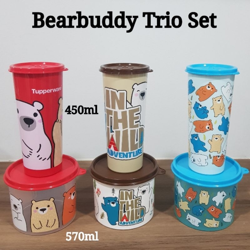 Tupperware Bearbuddy Trio SetGiant Tumbler 450ml (3)8.2cm(D) x 16.9cm(H ...