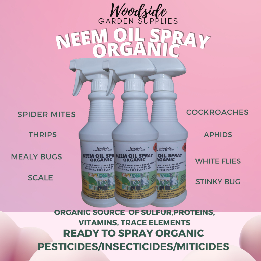 Organic Neem Oil 500ml Spray Controls black spot,powdery mildew,rust,spider mites,aphids