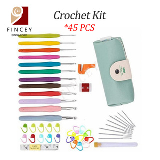 68 Pcs Crochet Kits for Beginners Colorful Crochet Hook Set with