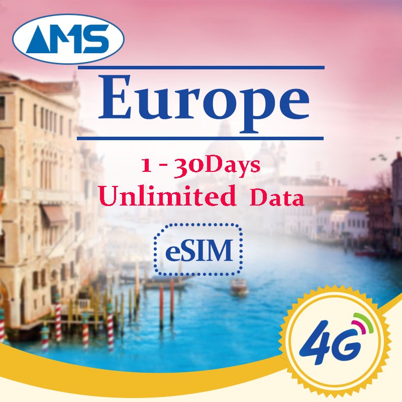 Europe esim 22 Countries 130 Days High speed Data SIM Europe SIM Card for travel UK,France
