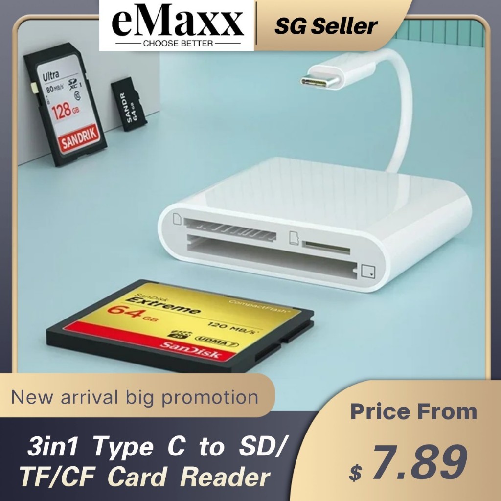 USB C Camera card reader Type C to SD/TF/CF card reader otg function ...