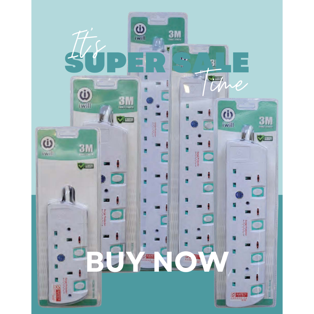 FLASH SALE! [Surge Protection] IWILL Simply White Mains Switch ...