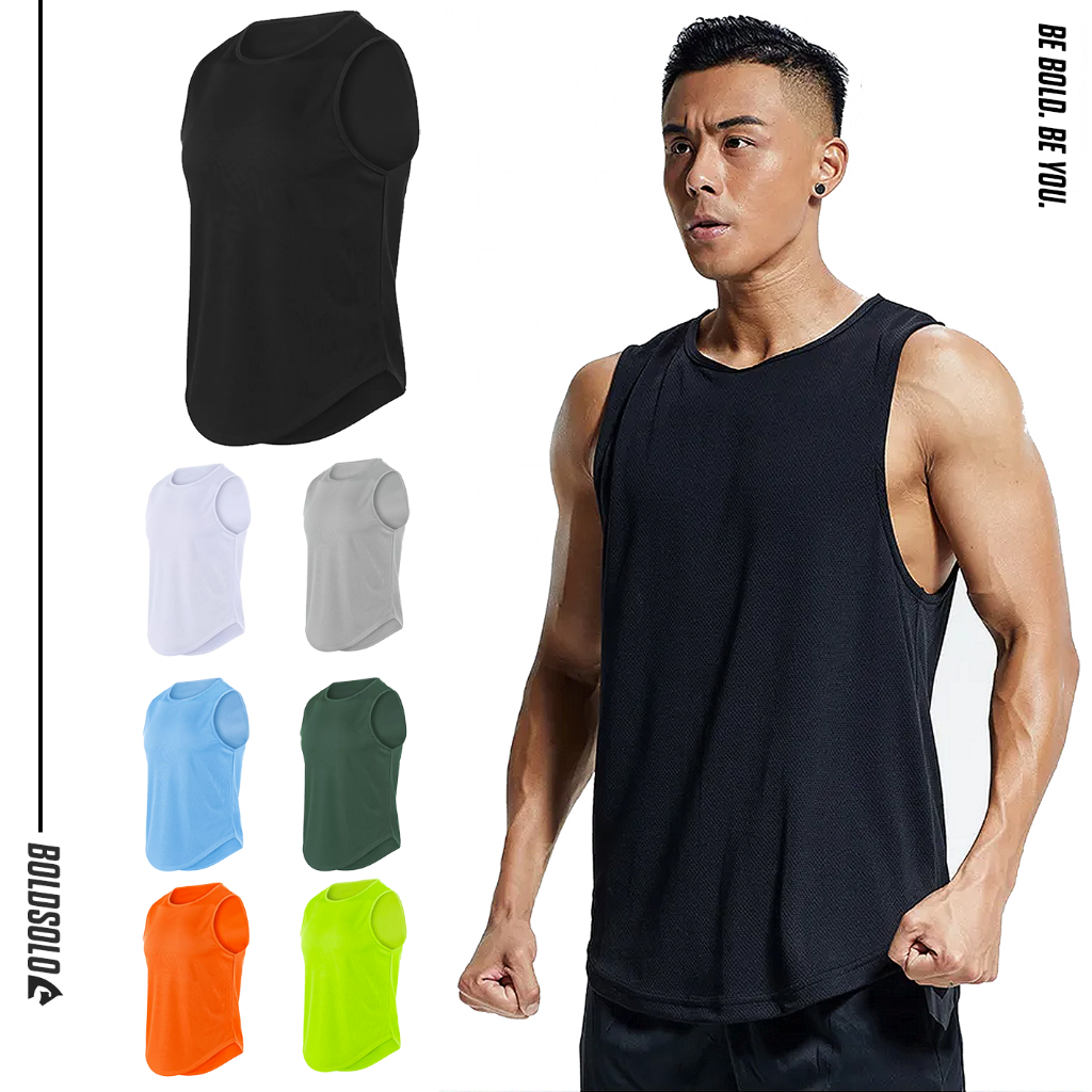 Men Singlet Vest Muscle Men Singlet Aesthetic Tank Top Dri Fit Loose ...