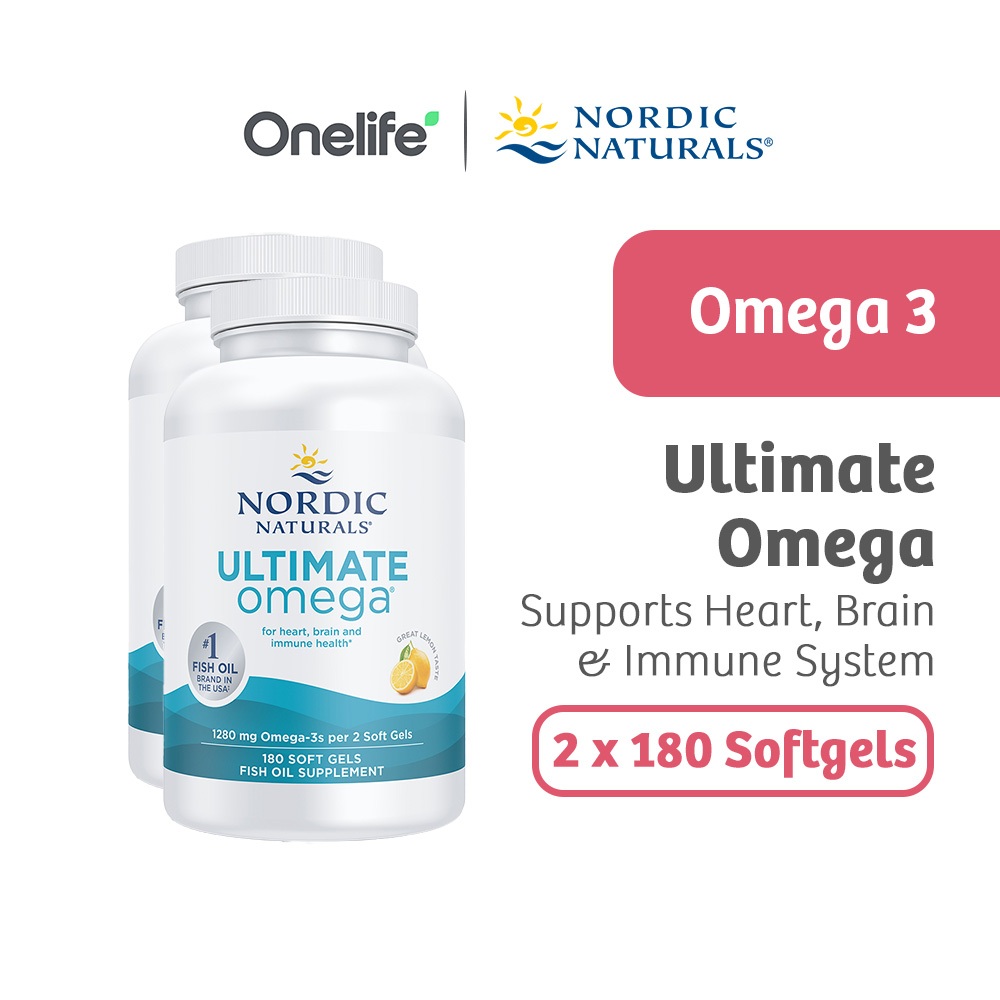 Nordic Naturals Ultimate Omega 1280mg Omega 3 Epa And Dha 180 Softgels For Optimal Wellness