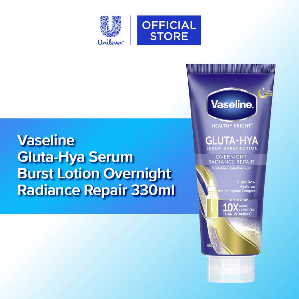 Vaseline Gluta Hya Serum Burst Lotion Overnight Radiance Repair 330ml