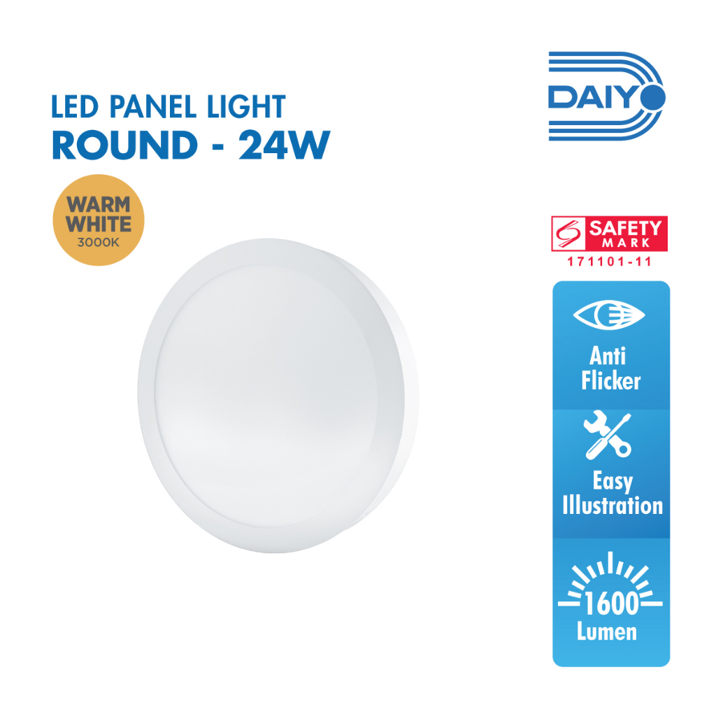 Daiyo LPR 151 WW 24W LED Surfaced Panel Light Round Shape Warm