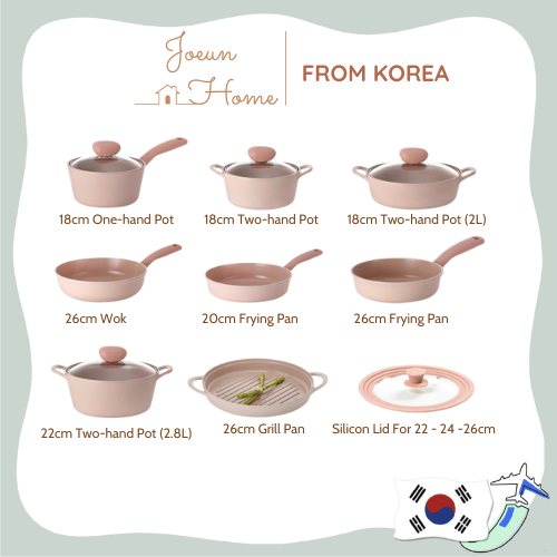 Neoflam] Made in Korea Sherbet Cookware IH Induction 26cm wok, frying pan,  grill, egg pan, nonstick