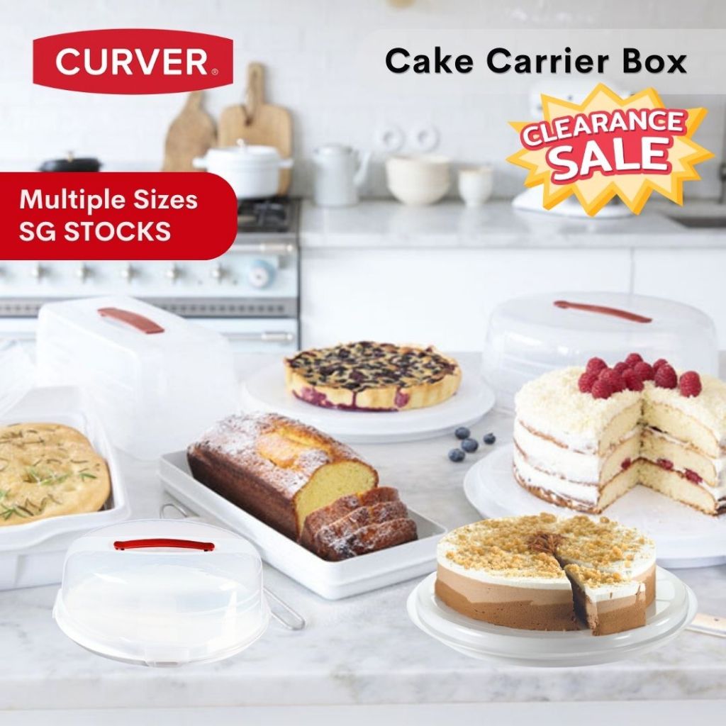 CURVER Round Cake Carrier Box Logcake Rectangle Long Cake Box Party ...