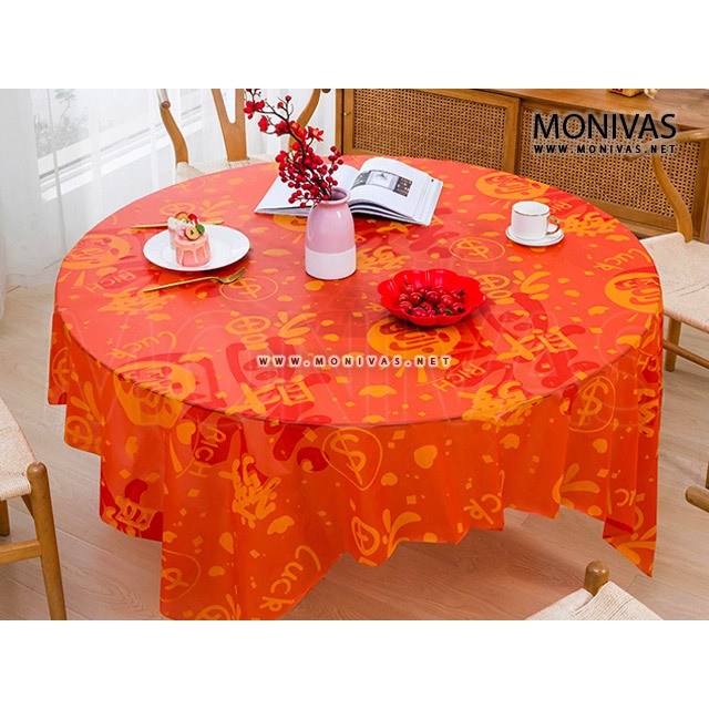 Full of Wealth CNY Round Table Cover Disposable Reunion Dinner Table