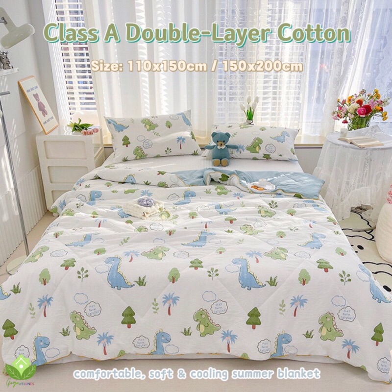 Class A Double Layer Cotton Blanket Summer Cooling Soft Airy Blankets