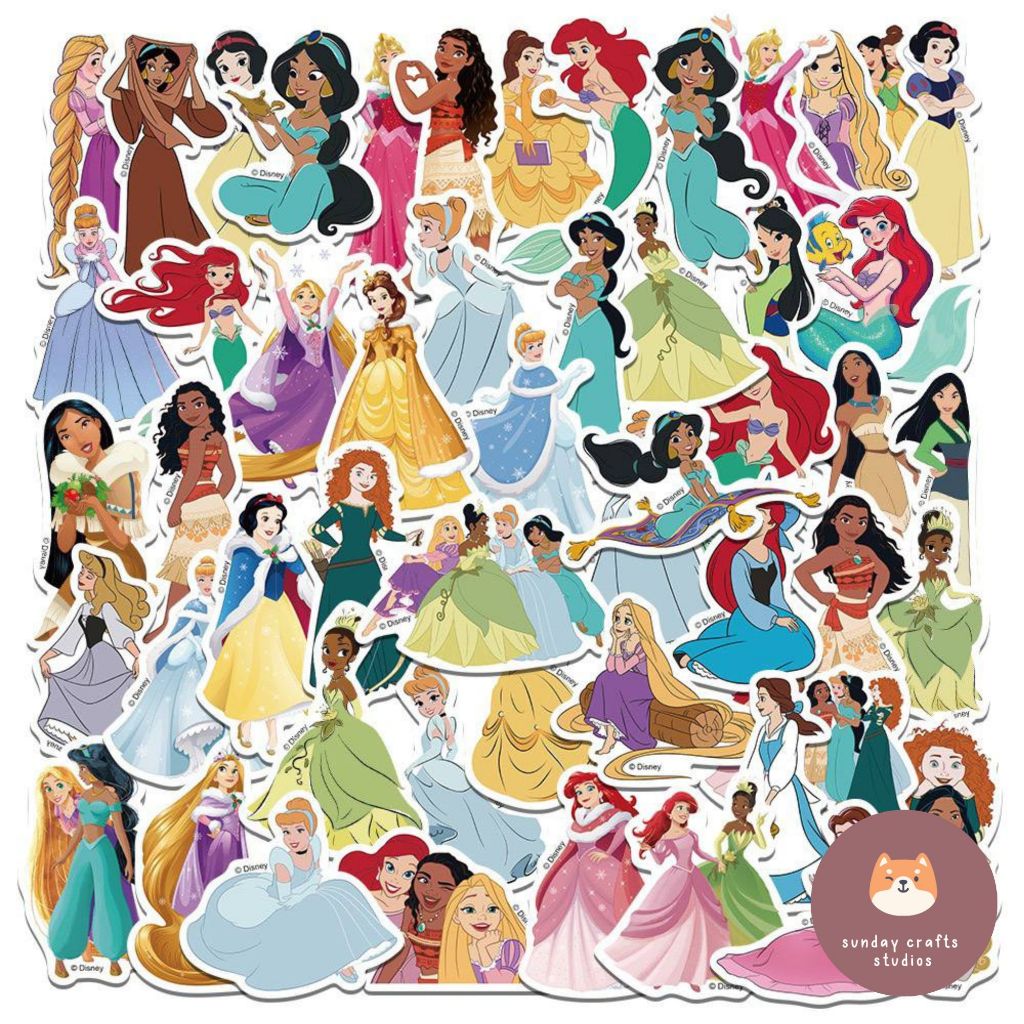 [SG] ️ 50pcs Disney Princess Stickers / 3 Designs (Licensed) | Shopee ...