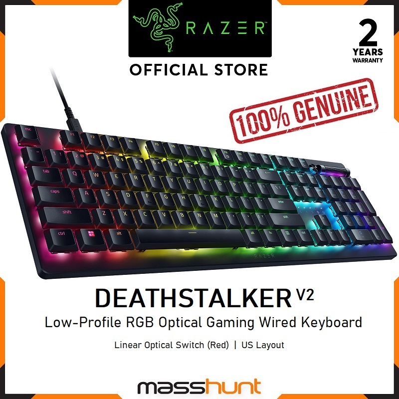 Razer DeathStalker V2 Low-Profile RGB Optical Gaming Wired Mechanical ...