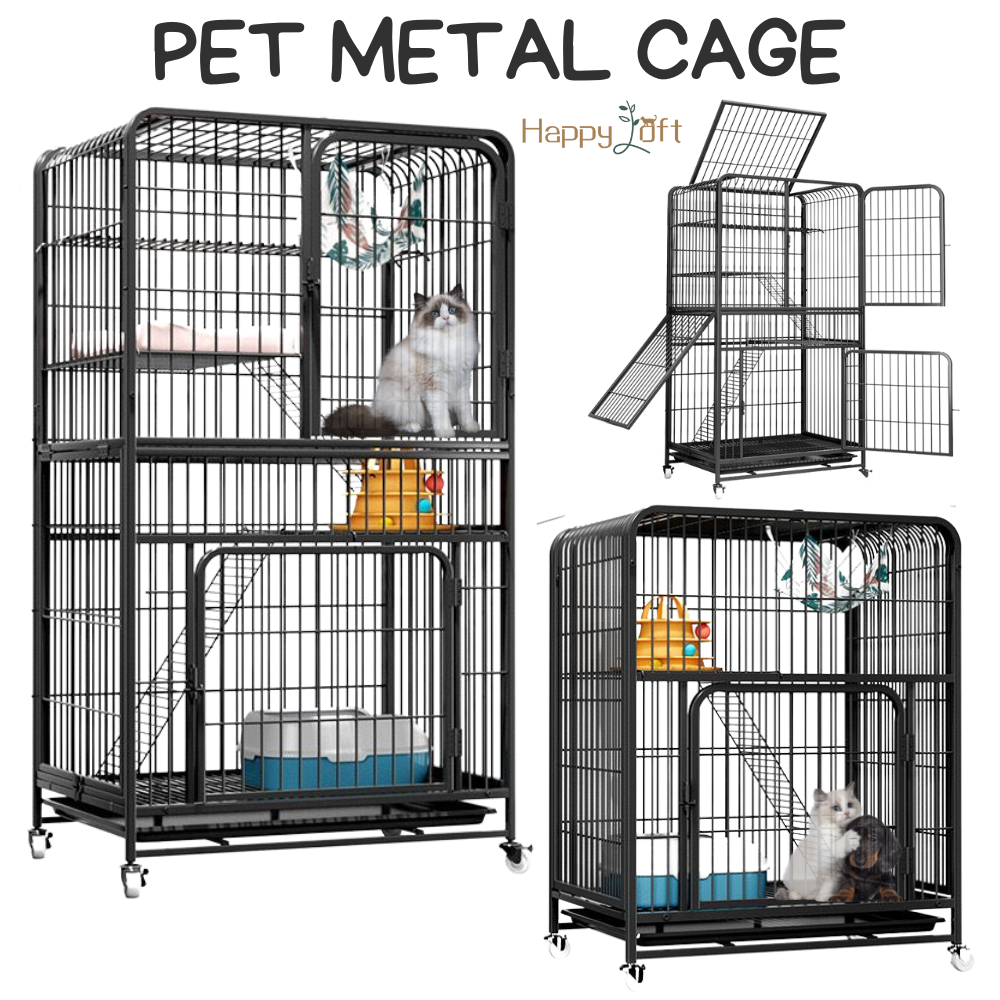 [SG SELLER] Pet Cage Luxury Iron Metal Cat Dog Rabbit Bird Parrot Cage Large Cage Multilevel