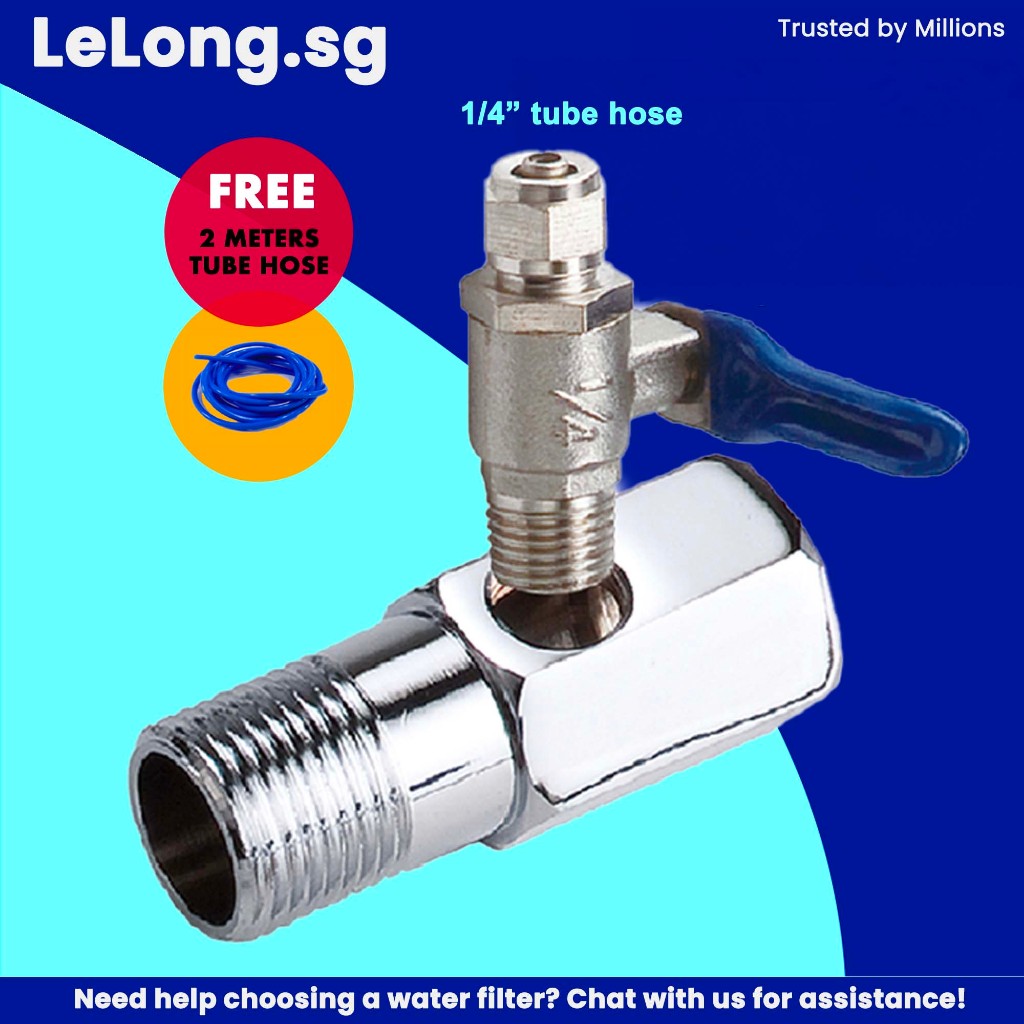 LELONG.SG (FREE 2M Tube) Ball valve adapter Feed Adapter to 1/4 inch
