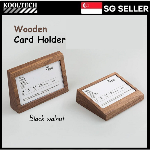 Wooden Business Card Holder Single Compartment Name Card Display Stand ...
