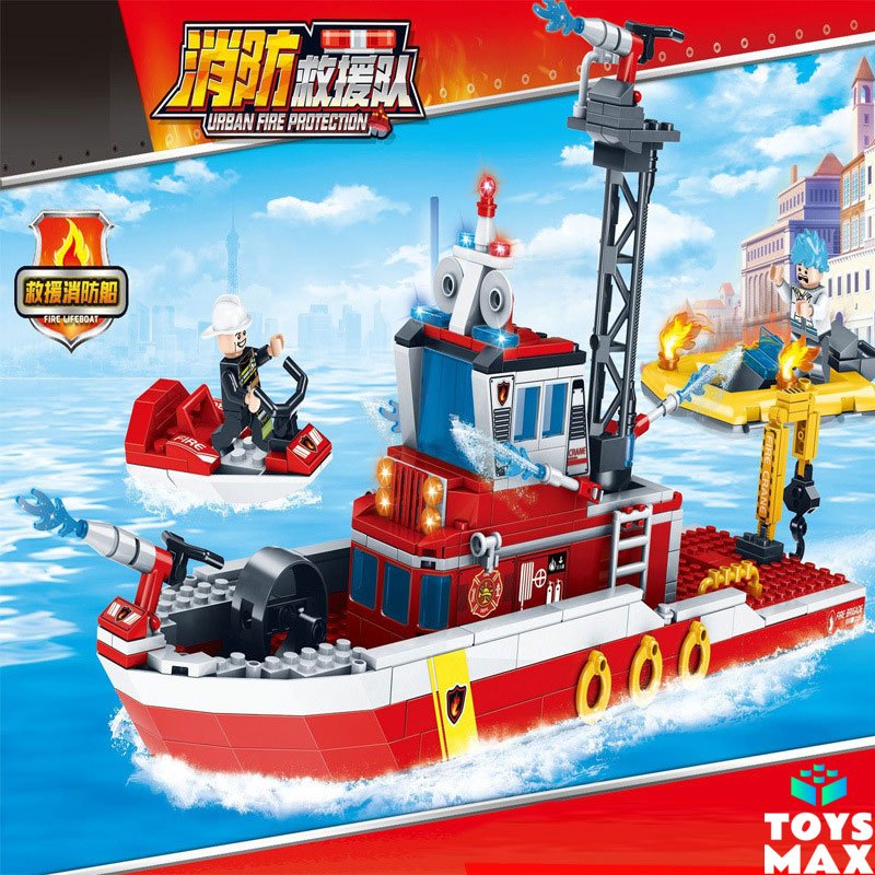 Fire Lifeboat Building Block Bricks 55cm Gift Box | Shopee Singapore