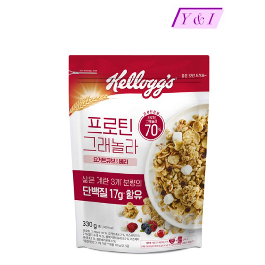 [Korean Cereal] Kelloggs Protein Granola Yogurt Cube & Berry 330g