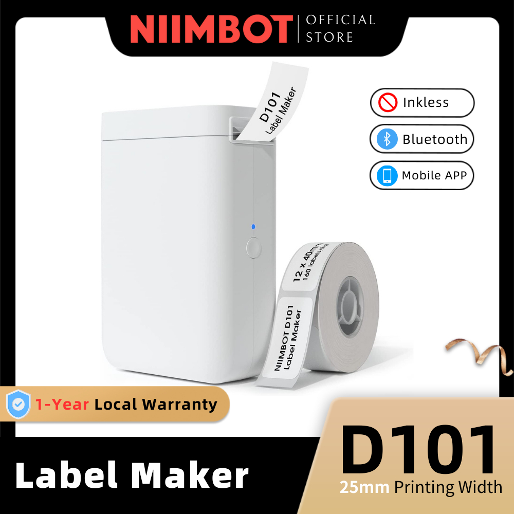 NIIMBOT D101 25mm Label Maker, Wireless Bluetooth Portable Sticker ...